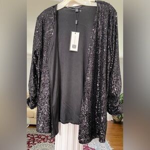 Cable& gauge women’s black squint jacket. Long sleeve with ruched . Size medium